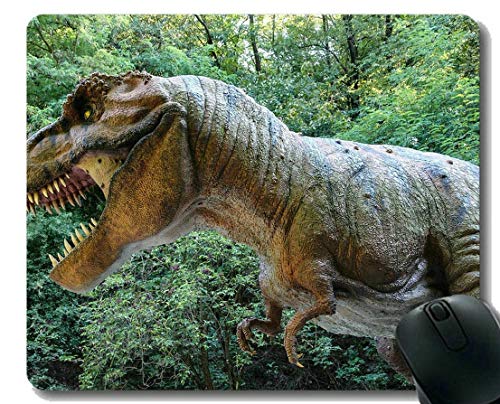 Preisvergleich Produktbild Einzigartige kundenspezifische Mausunterlage Mousepad, glückliche Dinosaurier-Mausunterlage mit genähtem Rand