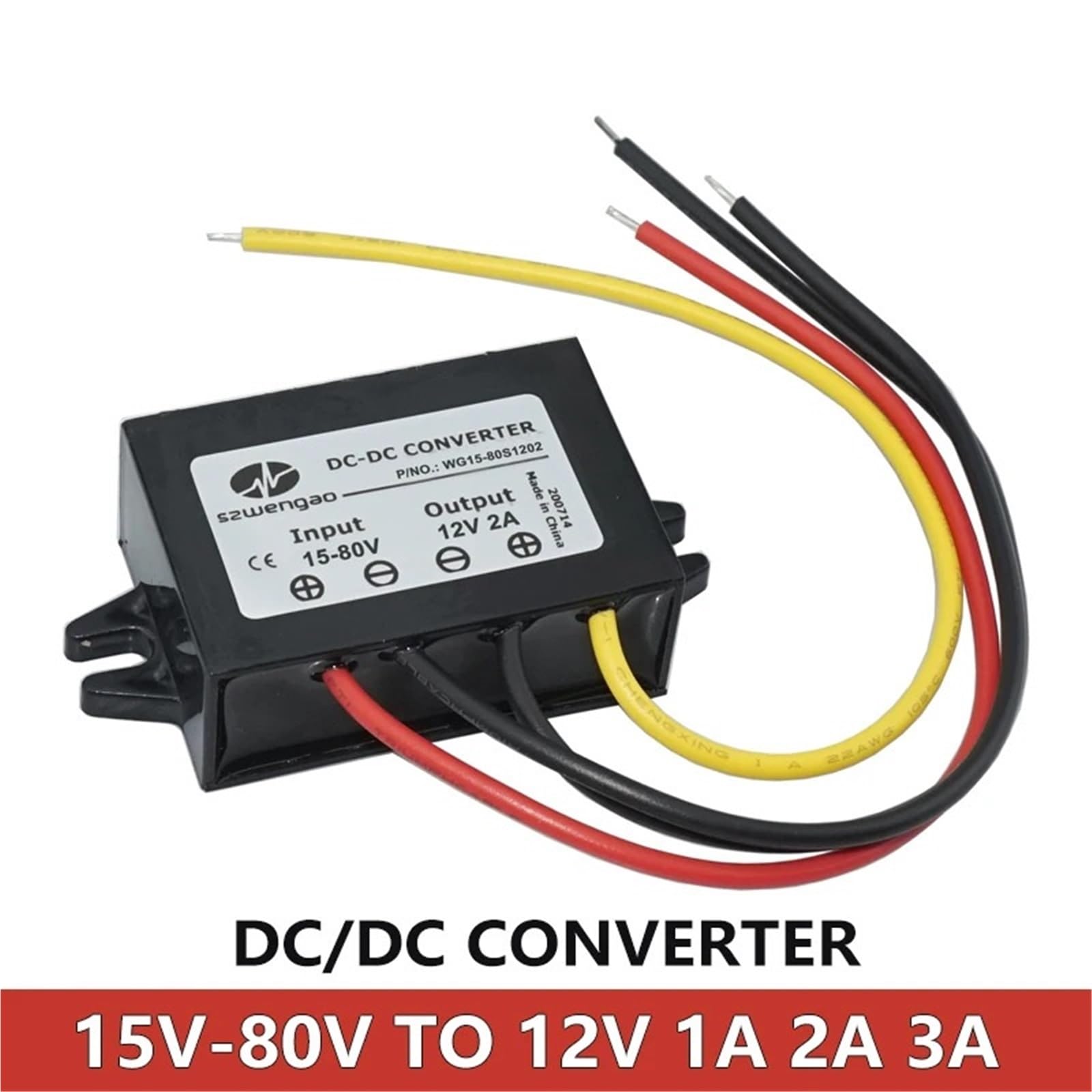 Convertitore di potenza DC 15V-80V 24V 36V 48V 60V a 12V 1A 2A 3A Regolatore Buck DC Riduttore di tensione step-down