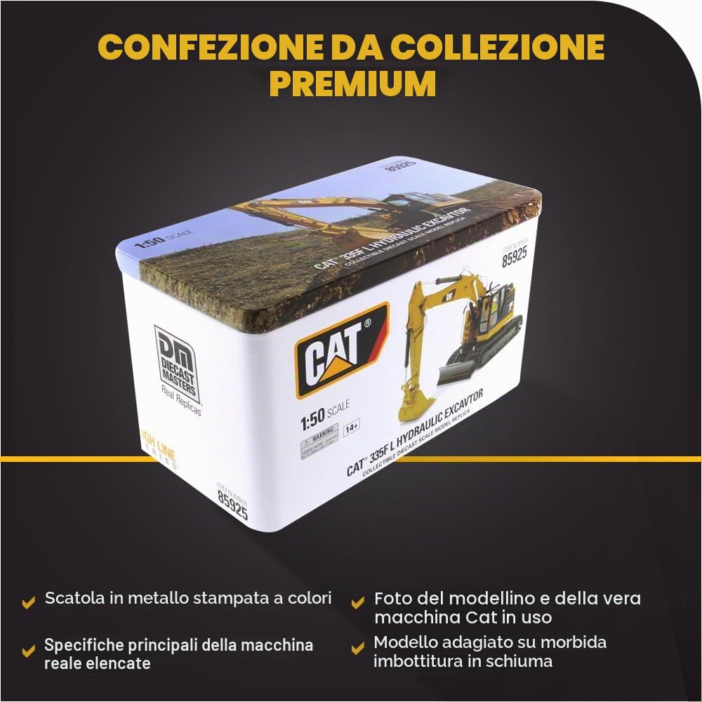 Diecast Masters 85925 - Escavatore idraulico Cat 335F L CR, scala 1:50, da 14 anni, in scatola di latta, adatto ai collezionisti
