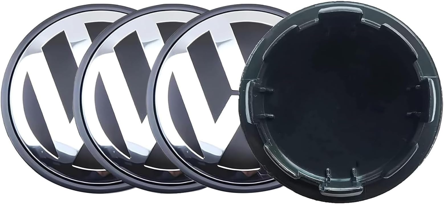 4 Stück VW Nabendeckel 65mm - Radnabenkappen Für Volkswagen
