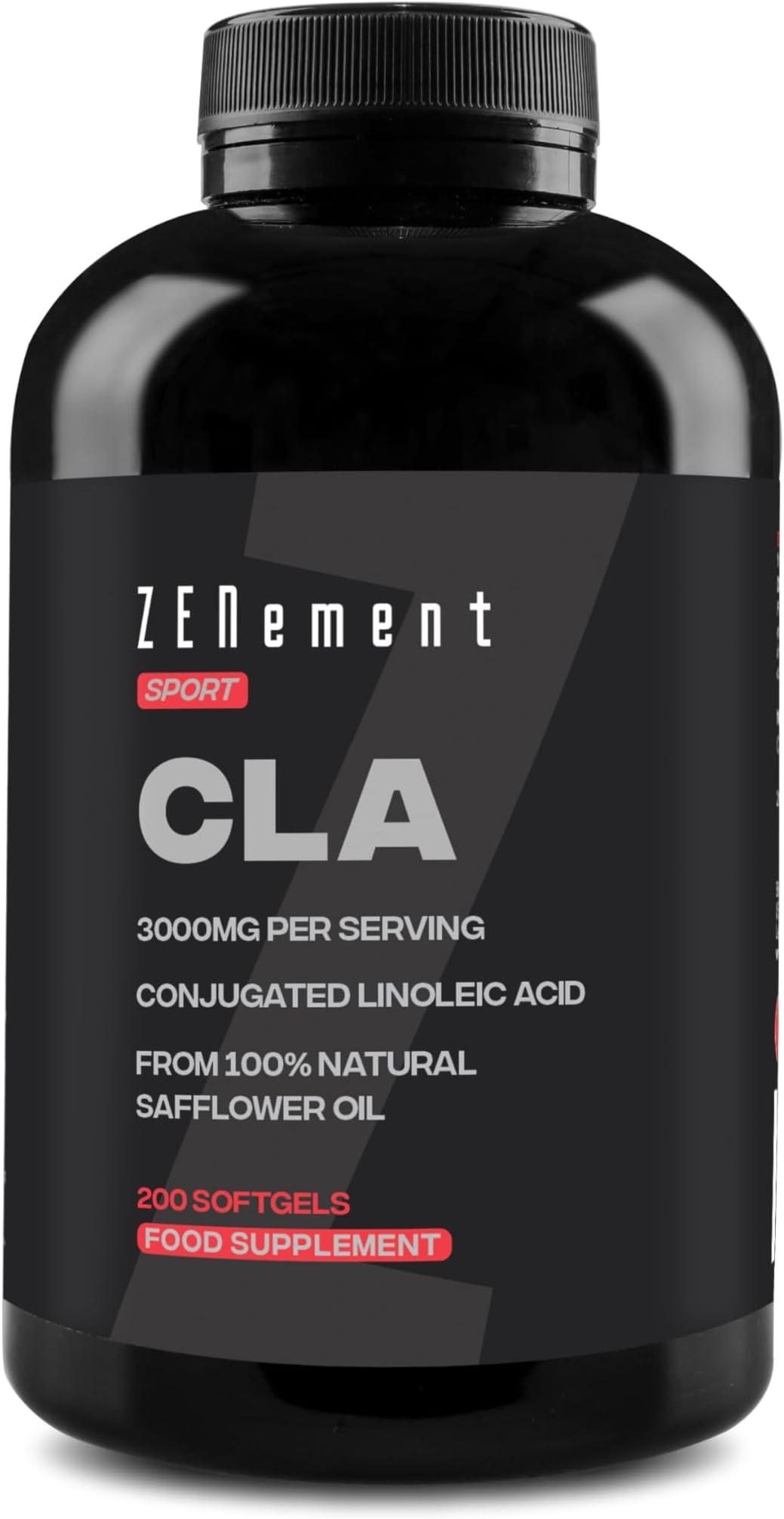 – CLA Conjugated Linoleic Acid 3000 mg per Dose – 200 Easy‑Absorb Softgel Capsules from Safflower Oil 80 % (2‑Month Supply) – Sports Supplement – High Concentration – Zenement