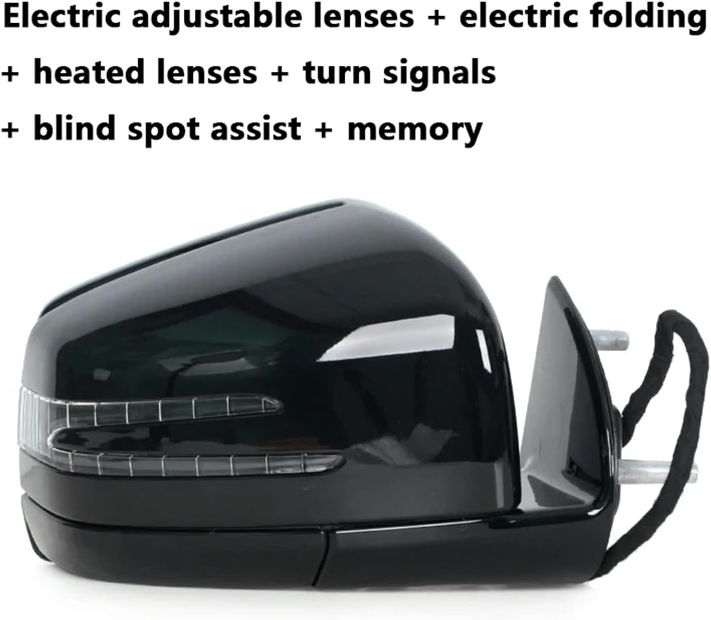 Car Power Rear View Mirror Side Door Mirror Assembly Black Compatible For Mercedes-Benz W164 X164 ML GL Cl 2005-2019 1668100164 1668100264(Left G) (Right D)