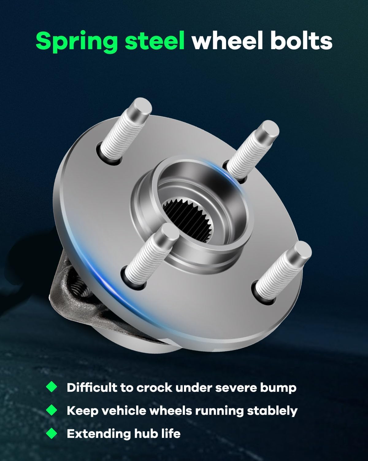 SCITOO 513205 Wheel Hub and Bearing Assembly Front for Chevrolet Cobalt 05-09 for Saturn Ion 03-07 for Pontiac G5 07-09 Hub Bearing Kit 4-Lug NO/ABS