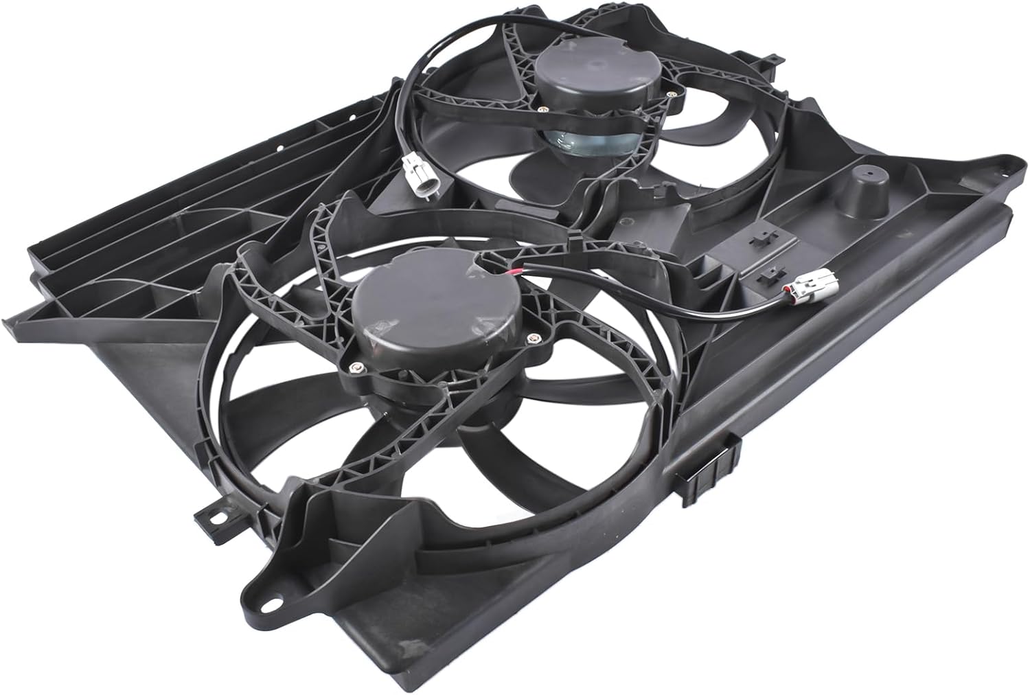 GELUOXI Dual Radiator Cooling Fan with Shroud Assembly Replacement for Chevy Captiva Sport 3.0L 2012 Saturn Vue All Engine 2008-2010 89019137