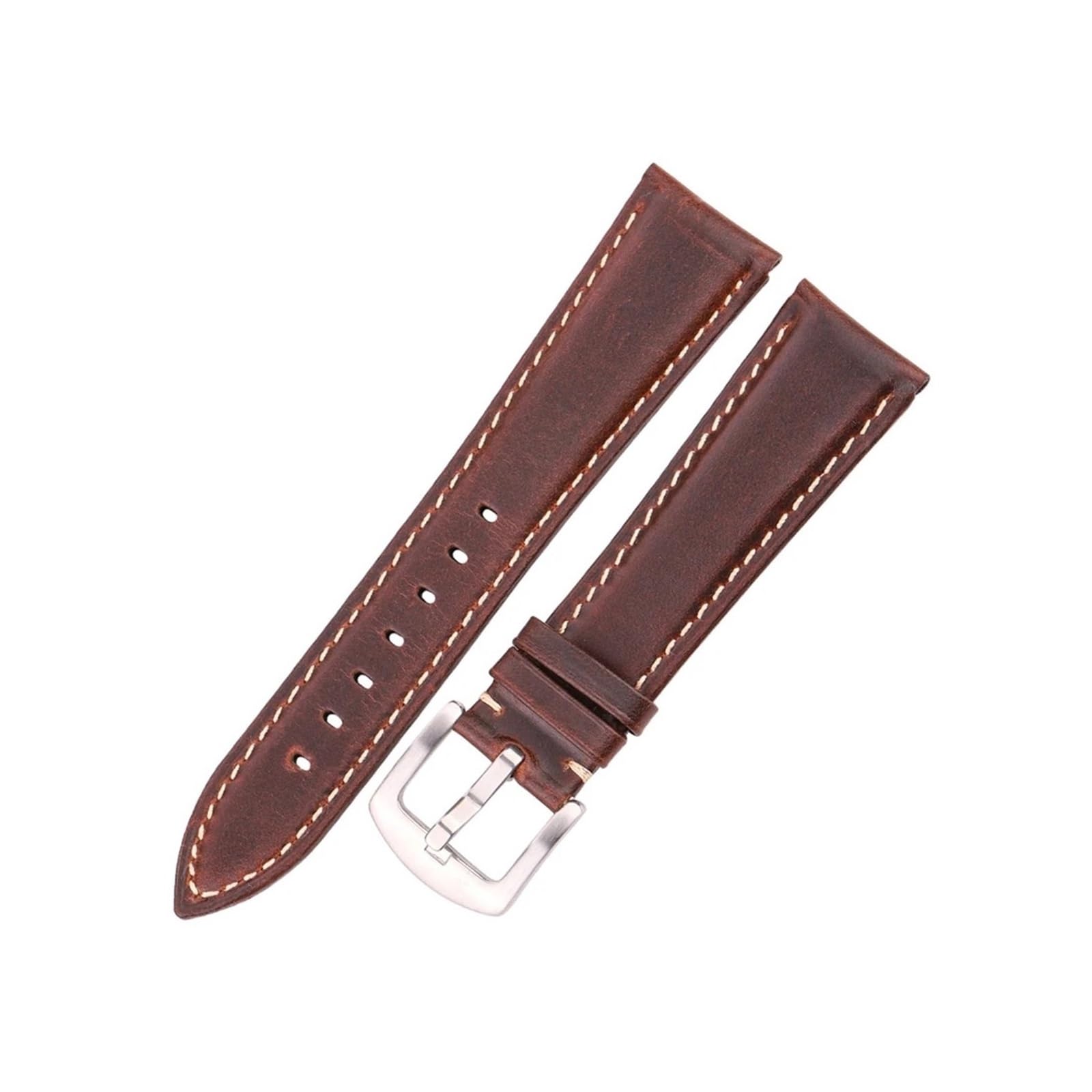 Leder Uhrenband 18 19 20 21 22 24 mm schwarz dunkelbrauner Vintage Glattes Armband Uhrenbandband Edelstahlschnalle