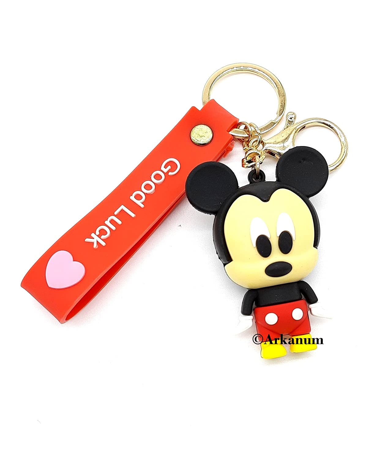 ArkanumCute Mickey Mouse Good Luck Lanyard Silicone 10CM Keychain
