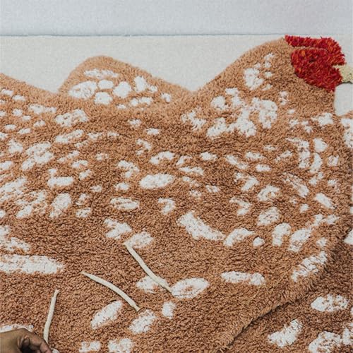 Alfombra infantil lavable Chicken de 110 x 100 cm alfombra dormitorio marrón Lorena Canals 7