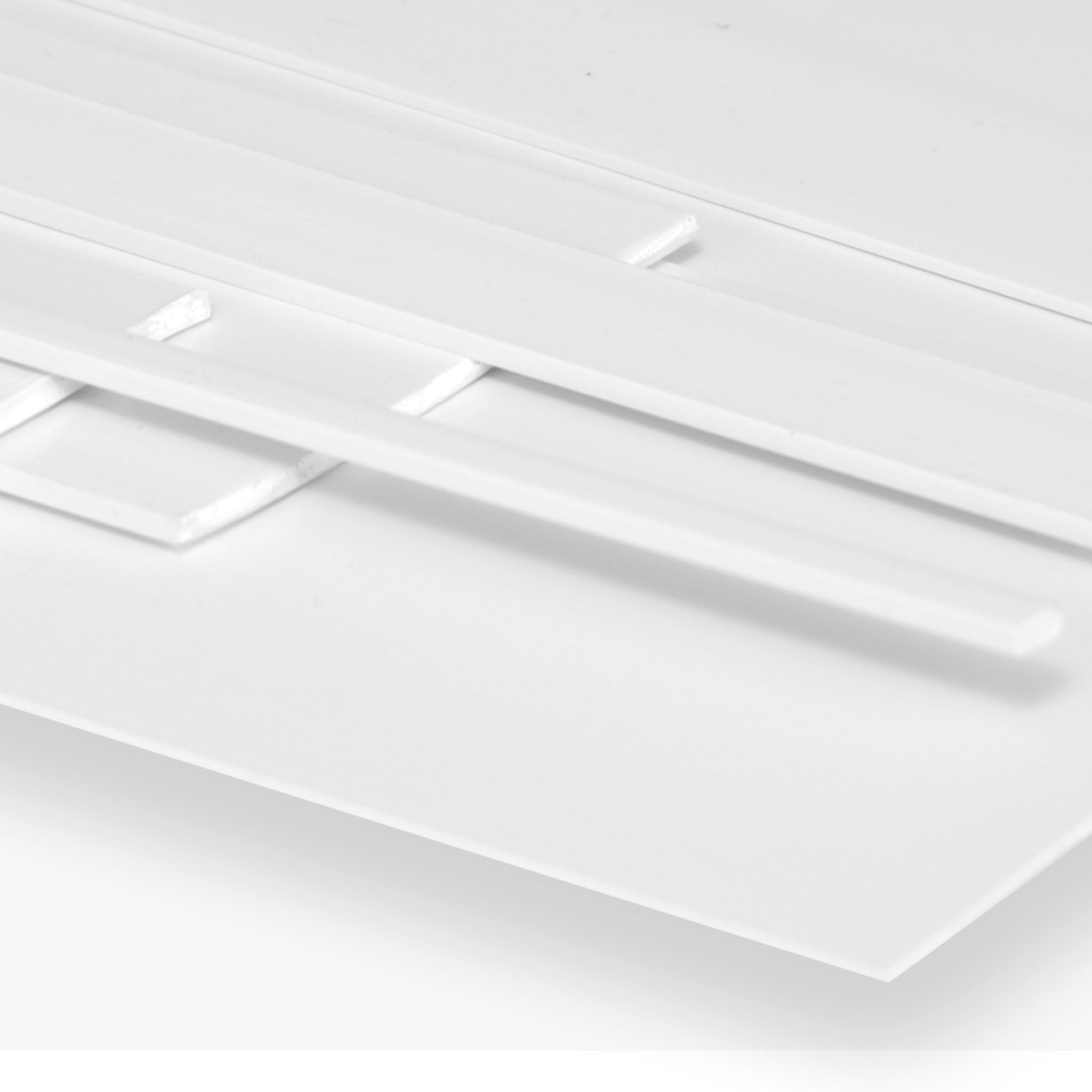 White PVC Flat Strip Bar, 142mm x 1.5mm x 3 Metre, Solid Plastic Profile