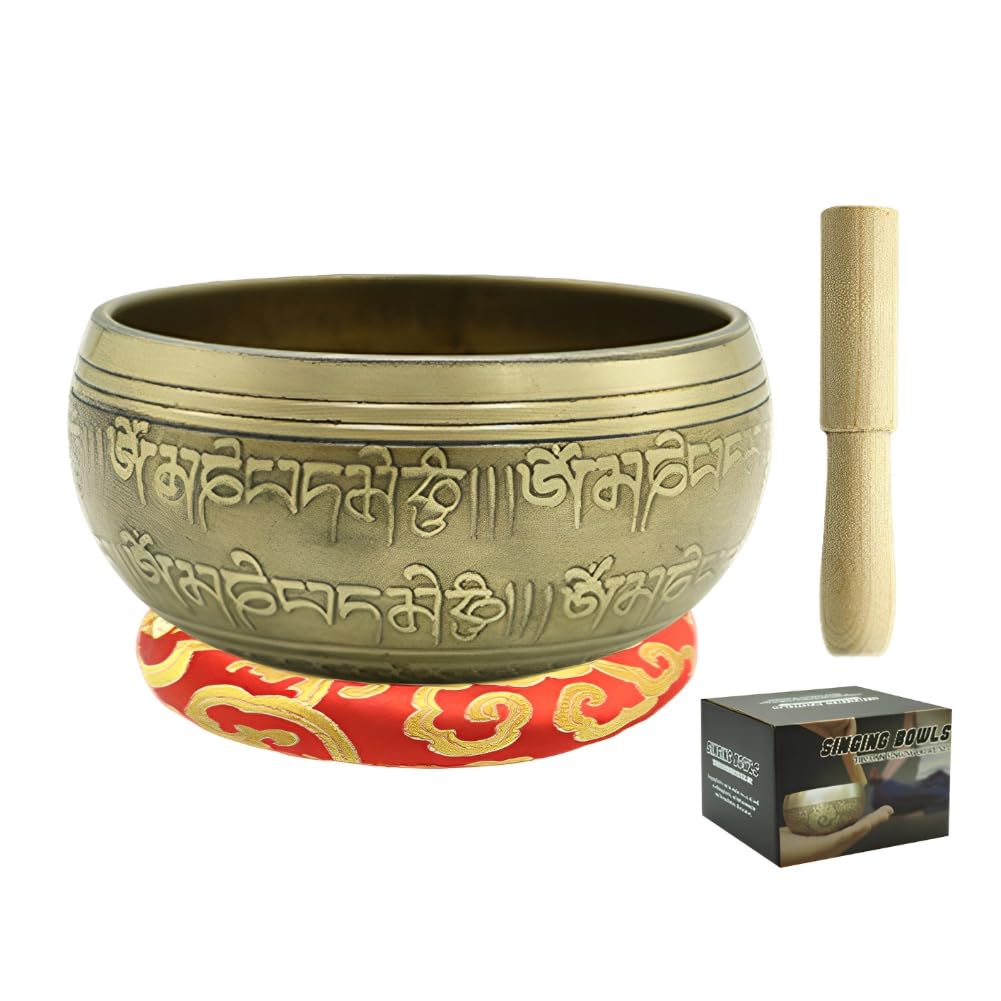 Set di campane tibetane, campane tibetane fatte a mano, per yoga, attenzione mindfulness e meditazione, campane tibetane con scatola per yoga, rilassamento, donne e uomini