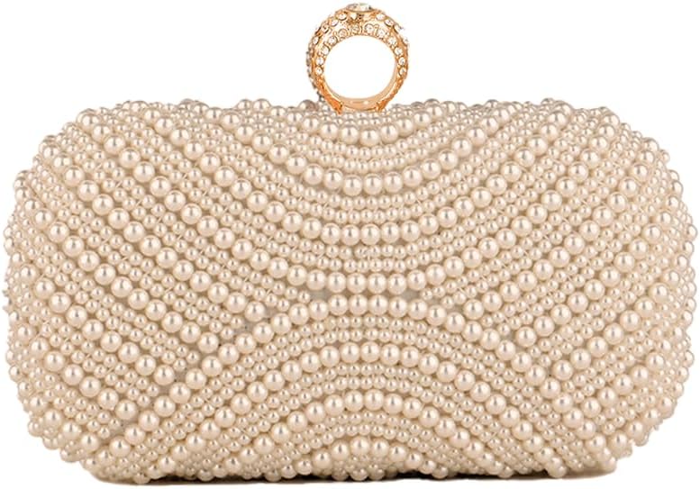 Pearl Clutch Purses for Women Party Wallet Handbag Evening Clutch Bag