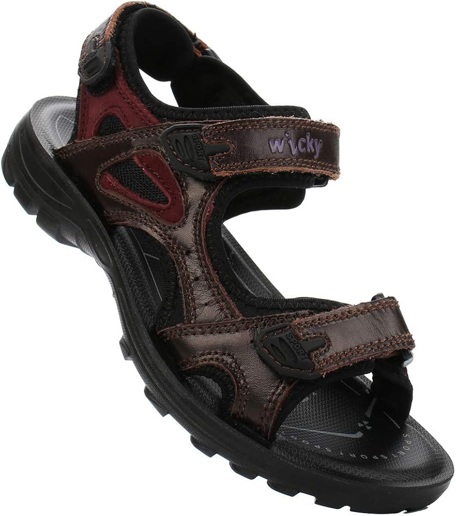  | DADAWEN Boys Girls Leather Outdoor Hiking Sandals Summer Beach Adjustable Strap Sport Sandal | Sandals