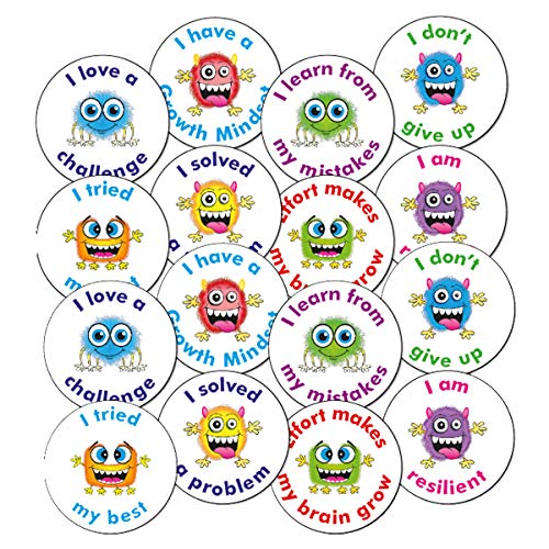 300 Mixed Growth Mindset Childrens Pupils School Teachers Reward Stickers Value Pack 25mm Primary Teaching Services