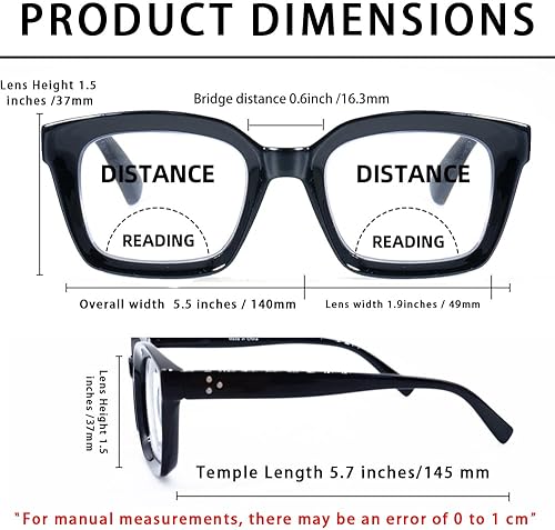 Miniatura 3 de HIYANJN Gafas de lectura bifocales para mujeres y hombres, luz azul, lectores de computadora, lentes de transición superior transparente para mujer