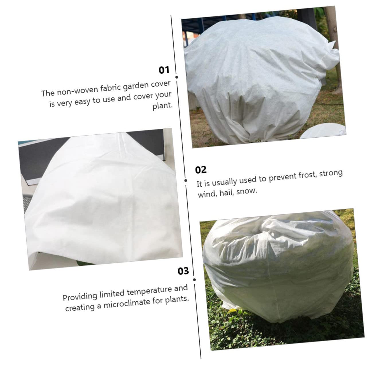 BESTonZON Copertura Non Tessuto per Piante da Giardino Inverno | Bianco, Lascia Passare Luce Acqua e Aria, Regola Umidità e Temperatura, per Cortile e Giardino