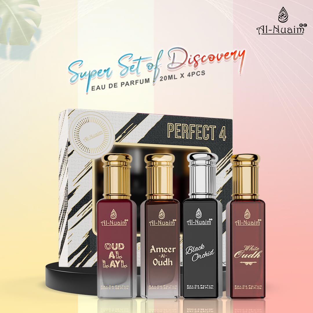 Al-Nuaim 4 in 1 EDP Gift Set of 4 For Men & Women (4 X 20ml) (Perffect 4)