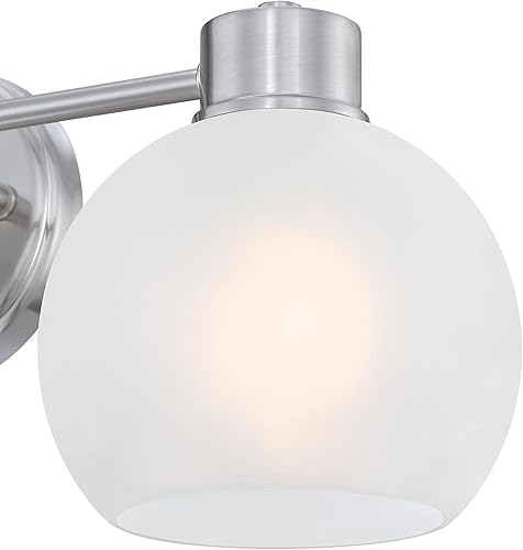 Miniatura 10 de Westinghouse Lighting 6127600 Dorney - Lámpara de pared transicional de una luz, acabado de latón champán, vidrio esmerilado