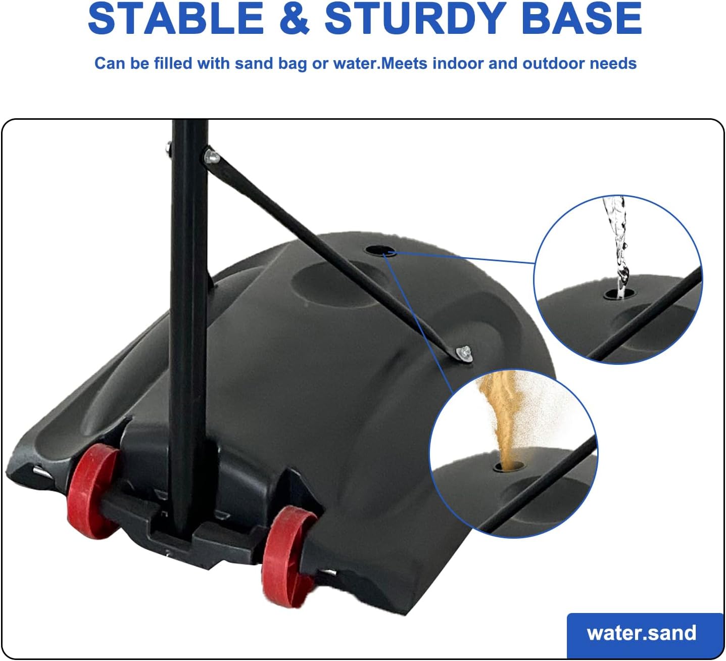 Portable Height-Adjustable Basketball Hoop System, Outdoor/Indoor Use for Backyard, Driveway, Court