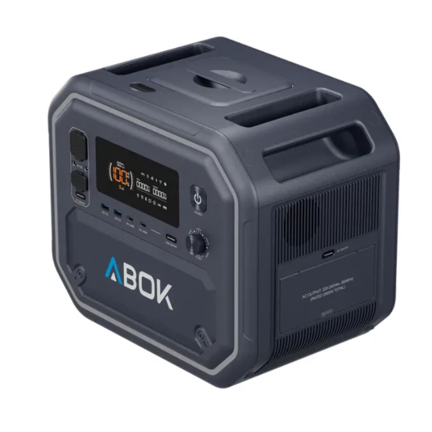 ABOK ARK2800 Station d'alimentation 2160 Wh LiFePO4, générateur solaire 2800 W, double entrée solaire 1200 W, stockage d'énergie portable avec application et onduleur pour camping, balcon