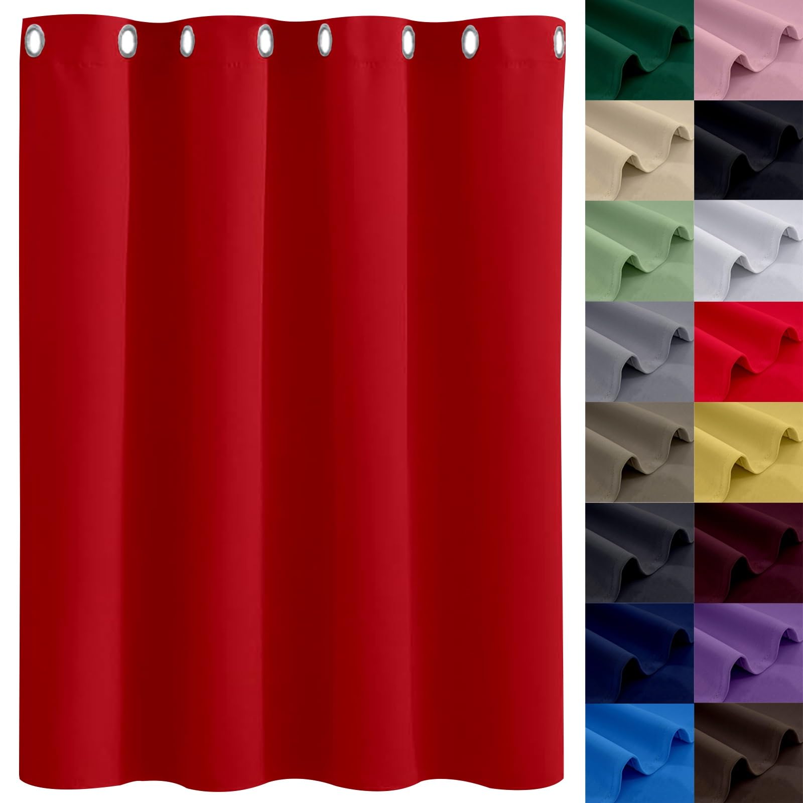 GAIFNAG Curtains Kitchen Curtains 180 x 70 cm Thermal Insulated & Noise Reducing, Facile da Installare Voile Curtain with Eyelet for Apartment/Hotel Dorm, Red — image 1