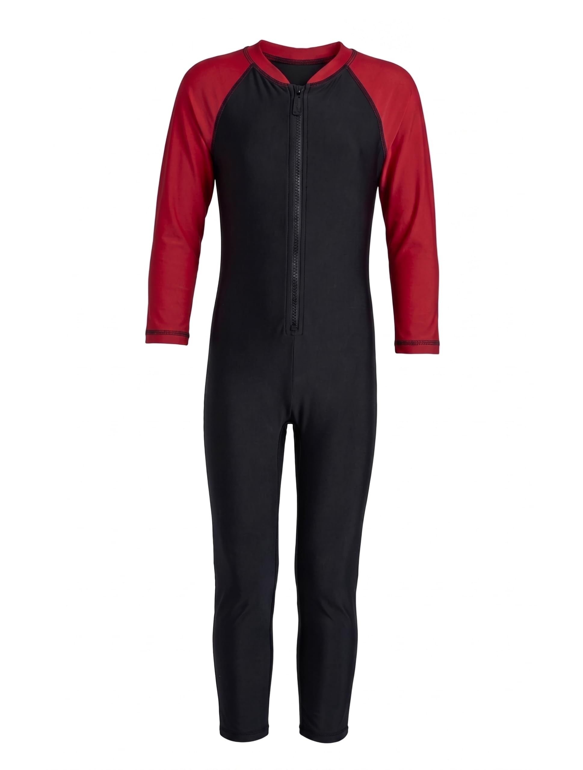 A.T.U.N. (ALL THINGS UBER NICE) Boys One Piece Swimsuit with Front Zip Closure | Full Sleeve Athletic Swimwear with Full Length Fit | Comfortable Pool and Beach Swimming Costume for Kids-picture-36