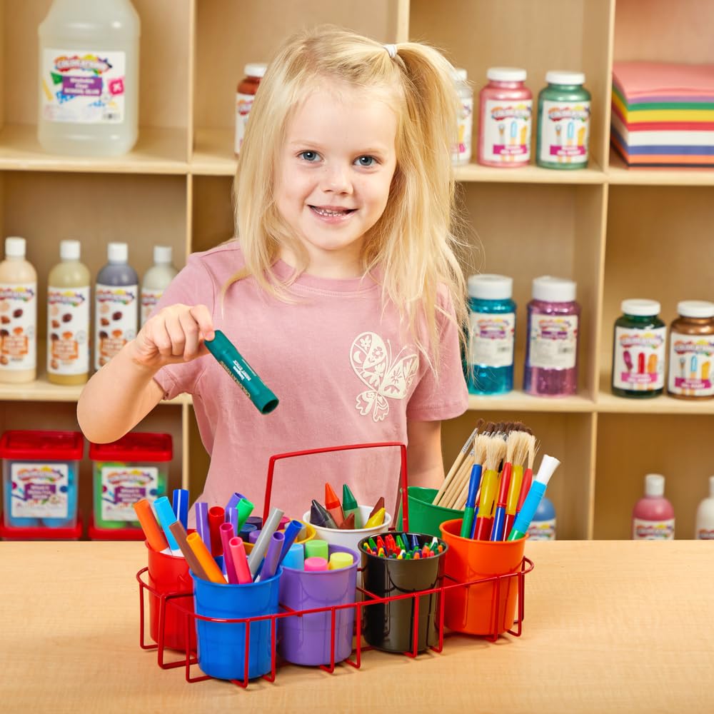 Colorations Marker Caddy & Stand, Art Supplies, Wire Marker Organizer, Portable Organzier, Holds Crayons, Pencils, Paint Brushes, Collage Items, Scrapbook Supplies, Art Caddy - Image 6