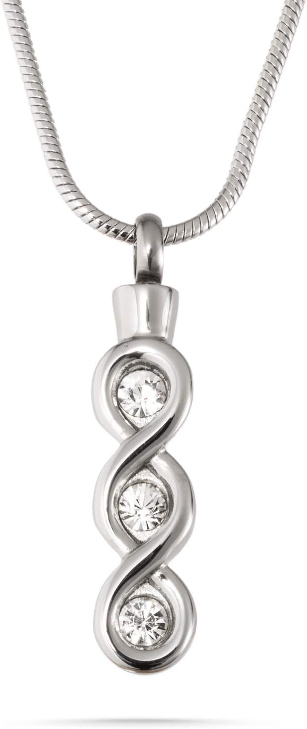 THINGS REMEMBERED Engraved Memorial Jewel Infinity Urn Pendant Necklace (Free Customization)
