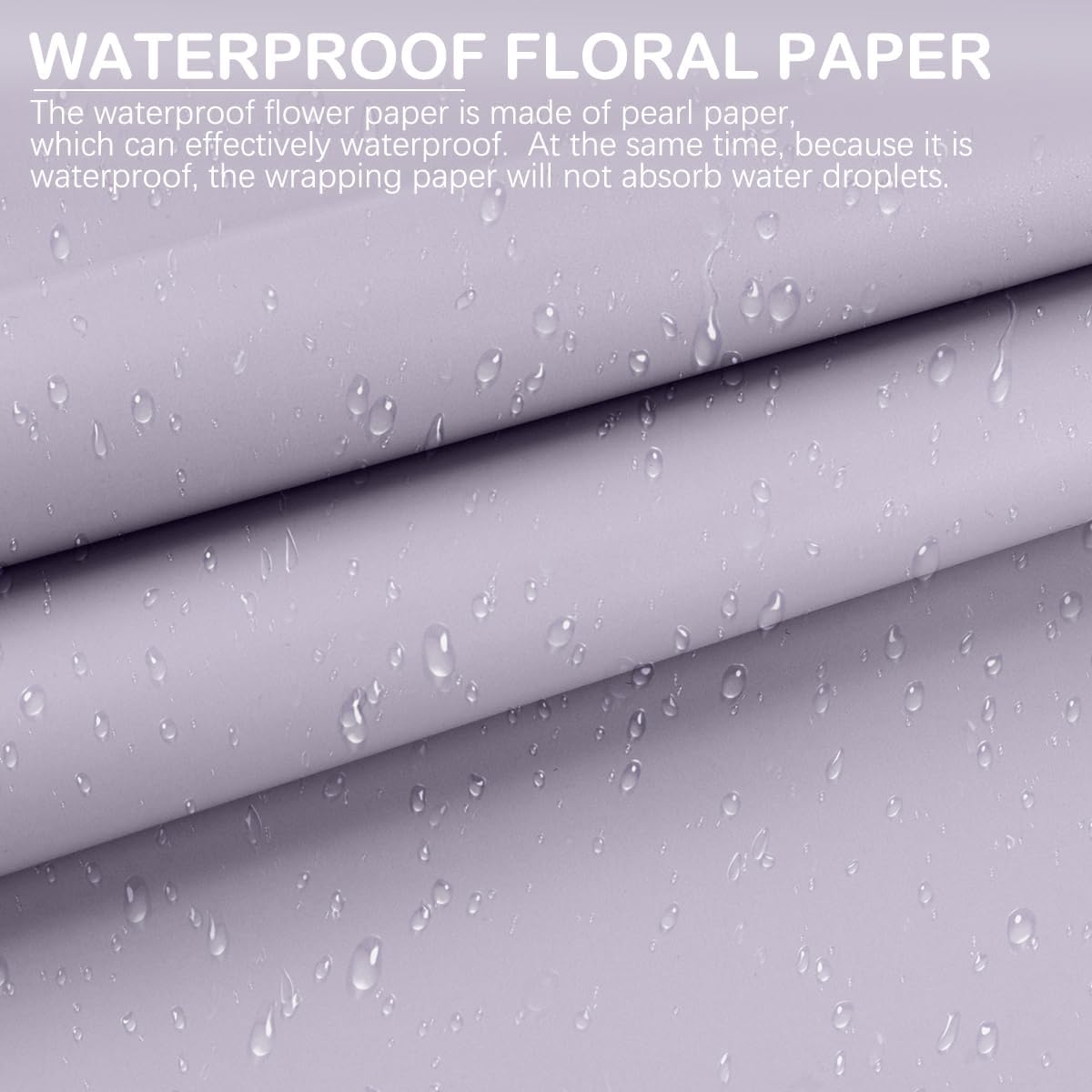 YOLUFER 20 Sheets Flower Wrapping Paper,Waterproof Floral Bouquet Wrapping Paper,Florist Supplies Packaging Paper for Bouquet DIY Crafts (22.8x22.8 Inch) (Light Purple), Inches image 4