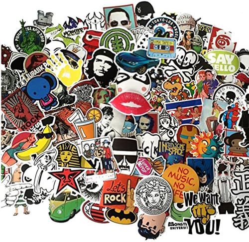 KOUYT 100-Pcs Sticker Decals Vinyls for Laptop,Kids,Cars,Motorcycle,Bicycle,Skateboard Luggage,Bumper Stickers Hippie Decals bomb Waterproof（Type B）