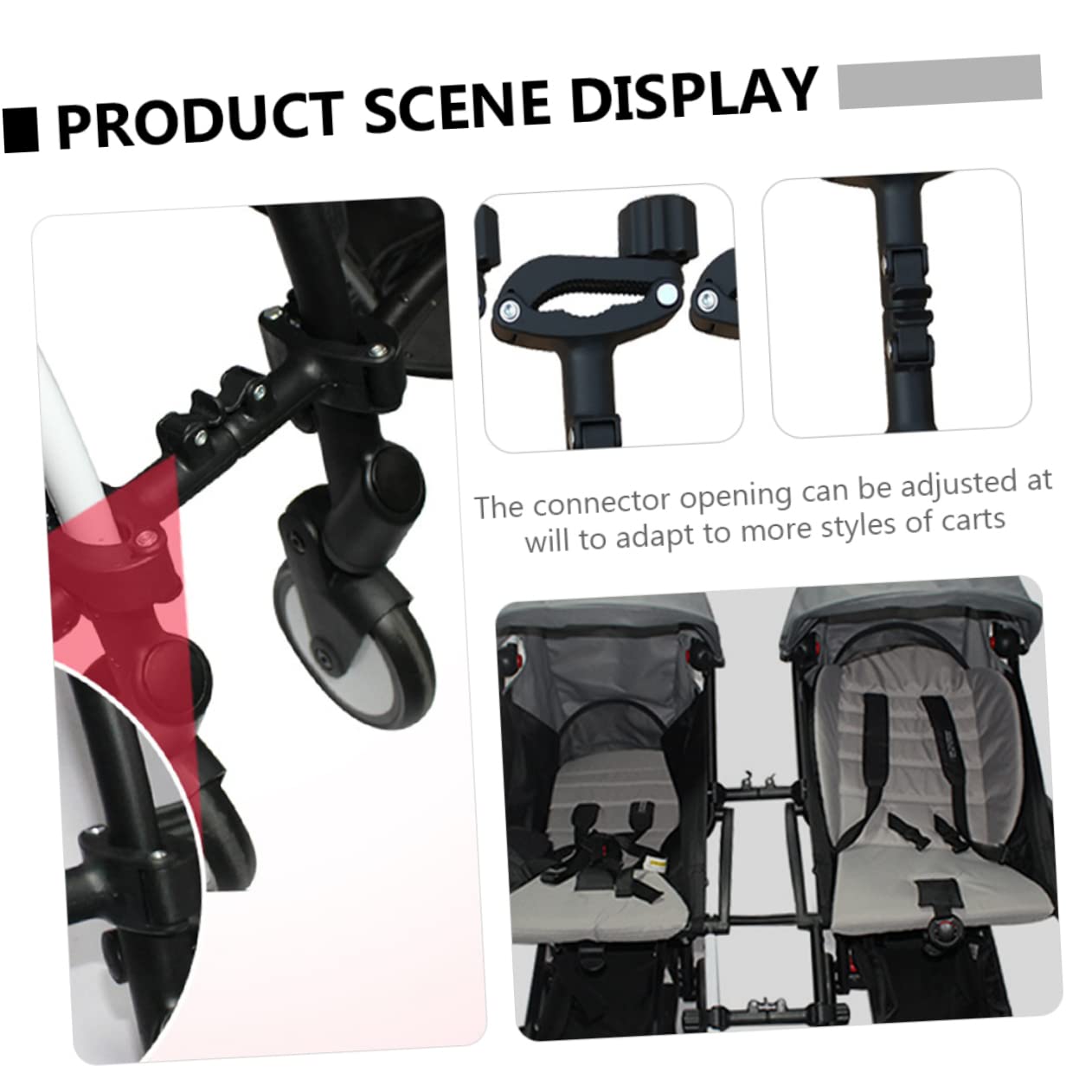 BESTonZON Ajustable Para Cochecito Parasol Carrito Bebe Adaptabilidad Para Carritos Gemelos