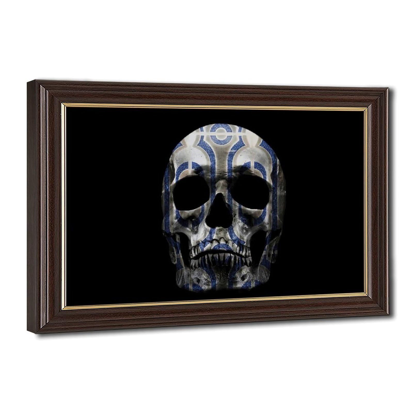 Bareronor Human Skull Poster Canvas Poster Bedroom Decor Landscape Office Room Decor Gift 16" L X 24" W