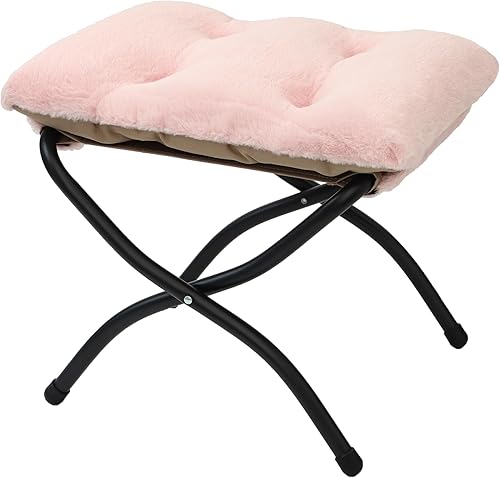 Miniatura 11 de Otomana plegable de 15 pulgadas de alto, taburete reposapiés plegable, taburete pequeño portátil para sofá, otomana plegable para sofá, otomanas