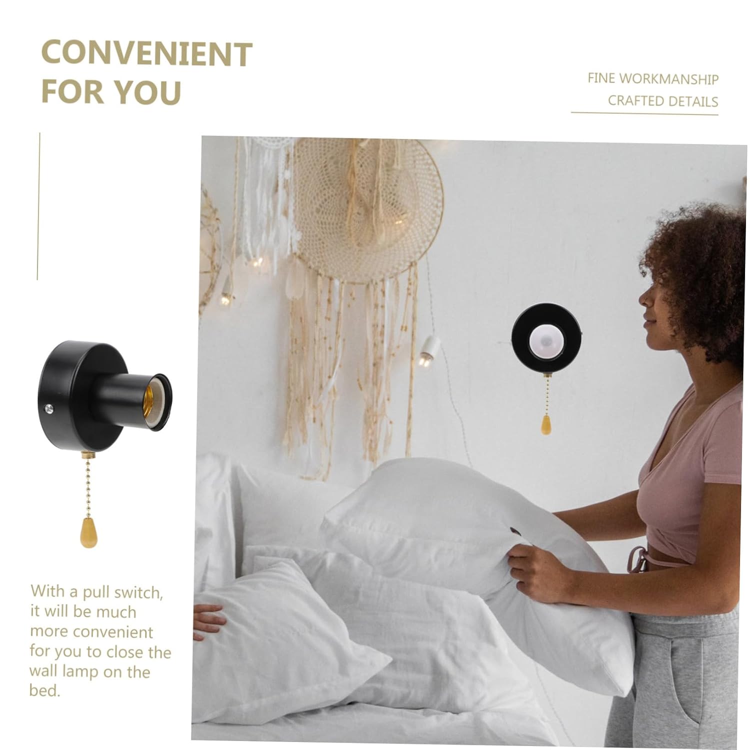 Artibetter Ceiling Light Lamp Holder with Pull Chain Stainless Steel Lampholder Replacement for Wall Sconces Versatile Pullswitch Base for Home Lighting