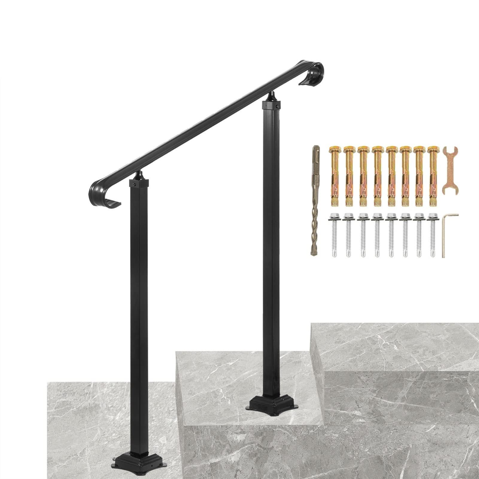 Main courante en fer forgé au design élégant et durable pour garde d'escalier