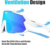 Vista 7 de X-TIGER Gafas de sol polarizadas para niños y niñas, lentes de sol de béisbol polarizadas para niños de 8 a 14 años, UV400, gafas de ciclismo