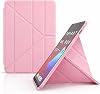 Sleep Mode Faux Leather with Case Pen Paving Split Stand, Semi-transparent Silicone Back Surface with ergonomic structure, Attravtive Smart Cover Rose Gold, compatible with Coverzone Xiaomi Pad 7