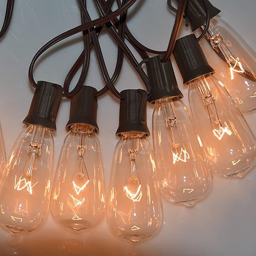 Miniatura 8 de Goothy - Juego de 20 luces de cadena para exteriores de 20 pies, estilo Edison ST40, para jardín, patio, fiesta, boda series para interiores (más 2