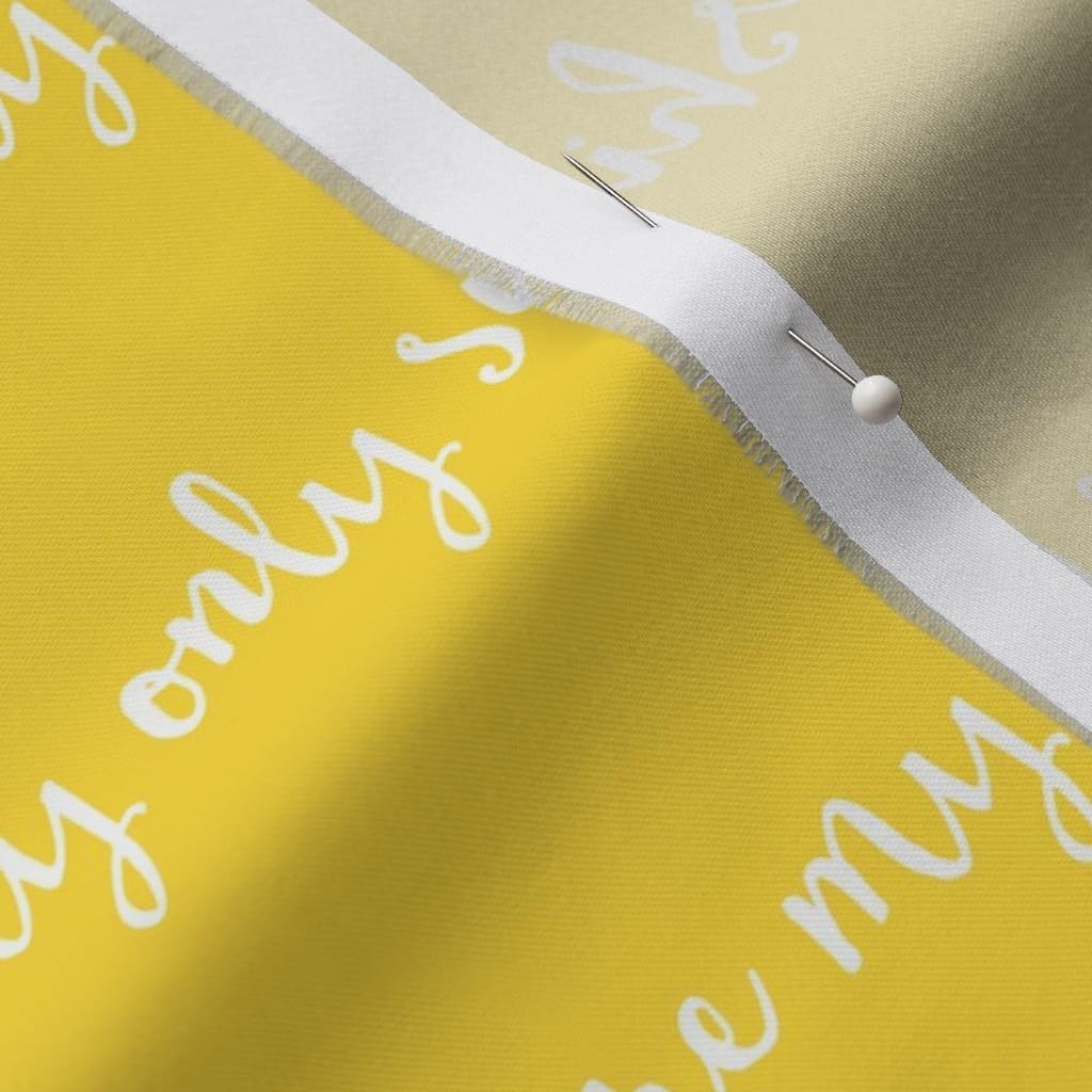 Spoonflower Fabric - Sunshine Yellow Love Little Arrow Summer Bright Trendy Printed on Organic Cotton Sateen Fabric by The Yard - Sewing Quilting Apparel Home Decor