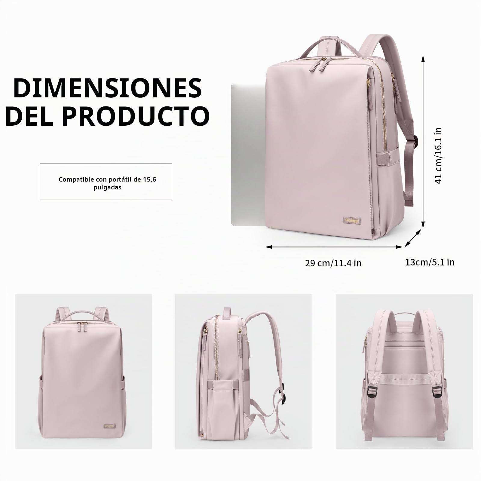 GOLF SUPAGS Mochila elegante para computadora portátil para mujeres, trabajo, universidad y viajes Mochila informal para computadoras portátiles de 15,6 pulgadas