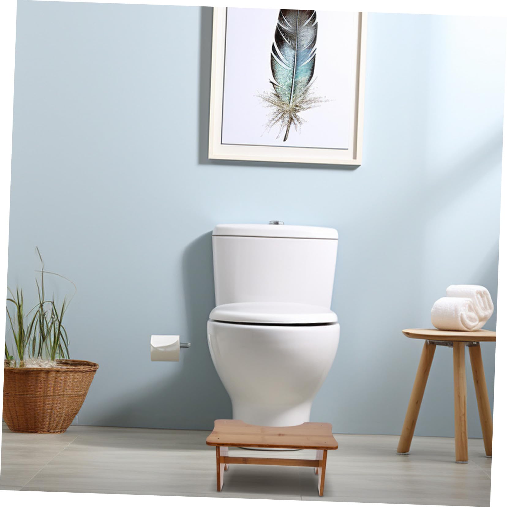 Taburete de Baño de Madera para Inodoro Infantil, Antideslizante