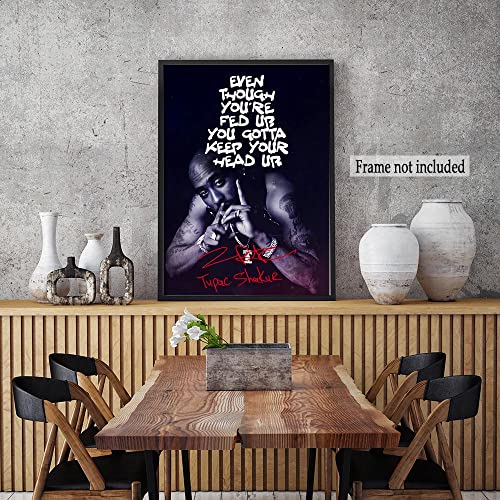 Music Poster Home Decor 90S Hip Hop Rapper Music Cover Signed Limited Edition Canvas Wall Art Picture Print Bedroom Decorative Painting Souvenir Collection Gift (A,16X24In Unframe) #TOP6