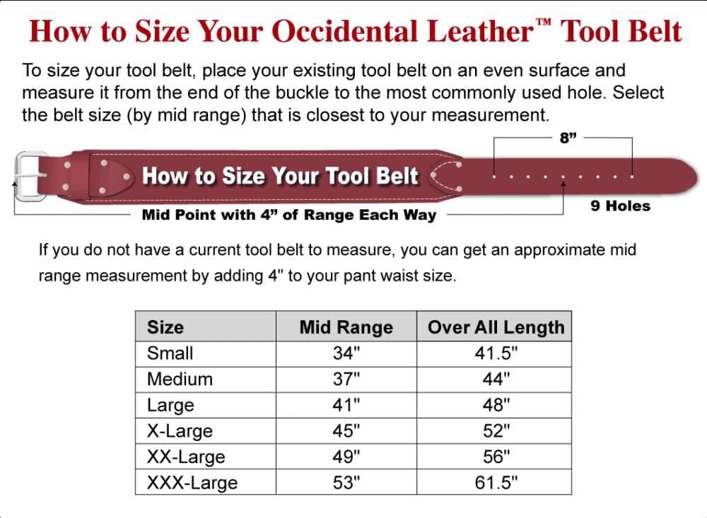 Occidental Leather 5089 Seven Bag Framer Set Tool Belt X-Large | JB Tools