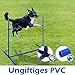 FIVMEN 4X Agility Set Hunde Slalomstangen Hund Training Set Höhenverstellbar Kunststoff Hürdenset Hobby Horse Hindernisse mit Transporttasche für Hundetraining Hundesport, Blau