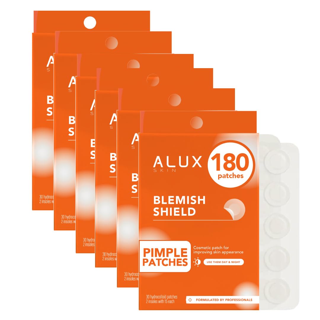 ALUX Skin Pimple Patches for Face 180 Unit Hydrocolloid Skin Care Acne Safe for Sensitive Skin Use Under