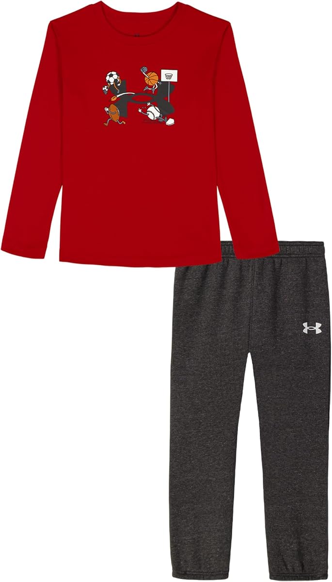 Conjunto de camiseta y pantalón de chándal de manga larga de 2 piezas para niño