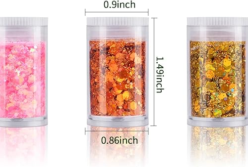 Miniatura 30 de Licool - Brillantina gruesa holográfica, juego de 12, purpurina artesanal para manualidades de resina, purpurina cosmética para uñas, cuerpo, cara