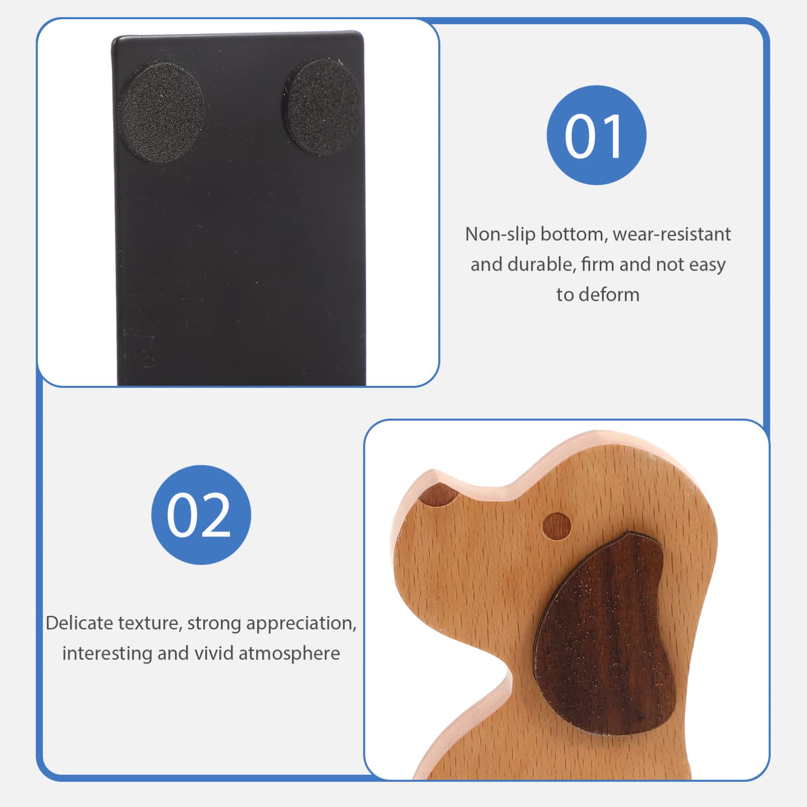 Zerodeko 2 Stück Holz Buchstützen Hunde Design Dekorativer Buchhalter Für Büro Zuhause Schreibtisch Organizer Für Bücher Und Dokumente