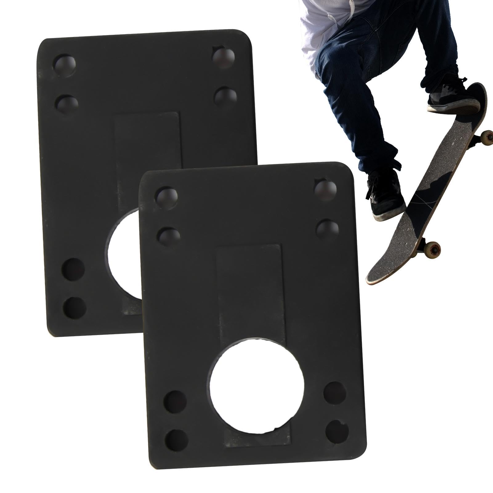 2 Skateboard Riser Shock Pads | Skateboard Shock Pads,Longboard Riser Pads,Skateboard Accessories Rubber Pad for Preventing Wheel Bite, Absorbing Shock,Skateboard Accessories for Smoother Ride