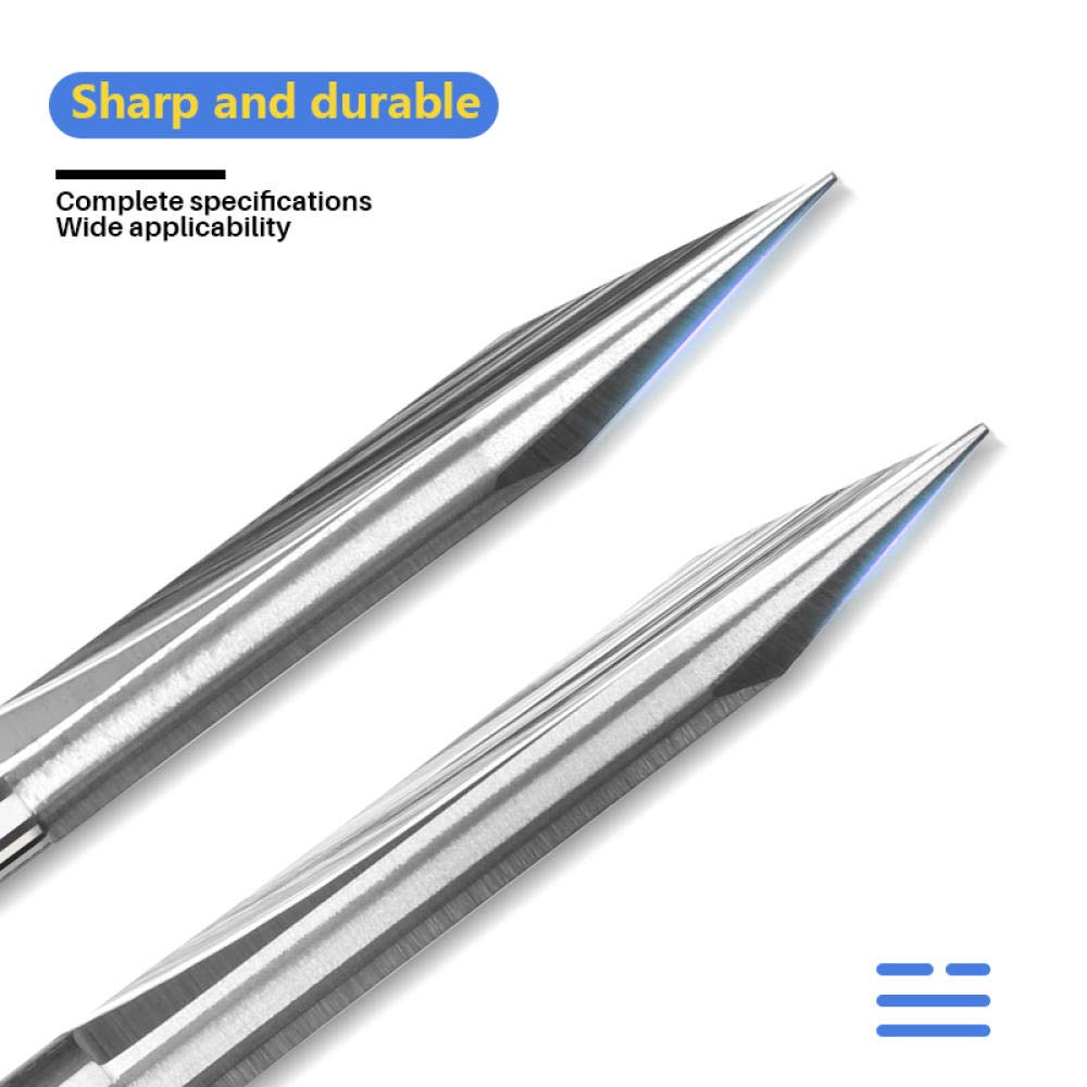 Frese in metallo duro con punta a V da 10 pezzi for router - Punte for incisione con gambo da 3,175 mm(10pcsx20x0.1)