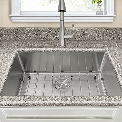 Nantucket Sinks Sr2818-16 Pro Series Rectangle Single Bowl Undermount Small Radius Corners Stainless Steel Kitchen Sink, 16-Gauge #TOP3
