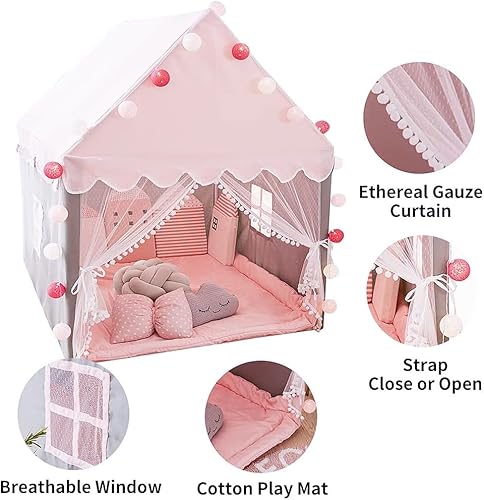 Miniatura 2 de Tienda de campaña de juegos para niños con alfombra, tienda de campaña para niños, tienda de campaña de castillo interior para niñas, tienda de